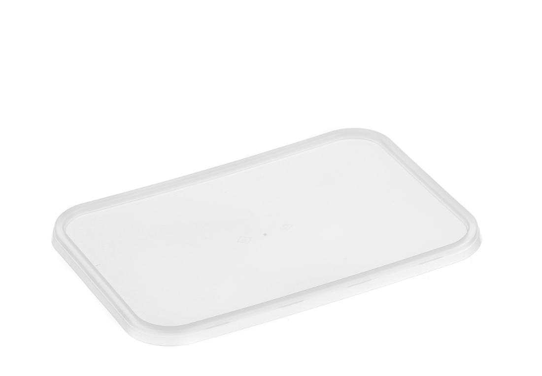 Rectangle Lid – Natural (RELID) – Suits 500mL to 1500mL Ribbed Rectangular Containers – Carton of 500