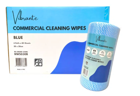 Cleaning Cloth Wipes Rolls - Blue (1 Roll)