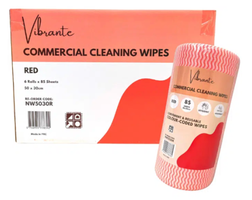 Cleaning Cloth Wipes Rolls – Red (1 Roll)