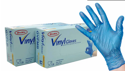 Vinyl Gloves Powder Free BLUE - Large