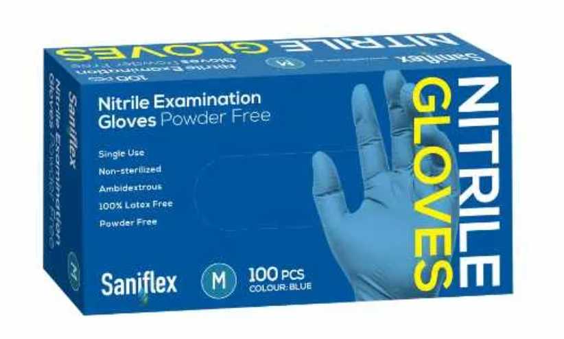 Nitrile Gloves Powder Free BLUE - Medium