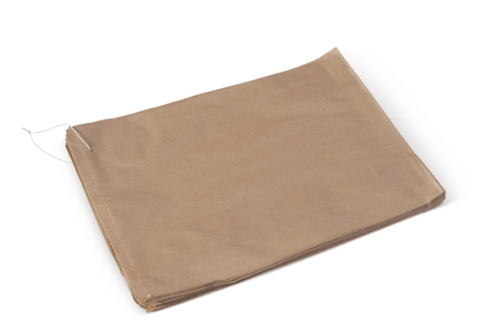 6 Long Flat brown paper bags