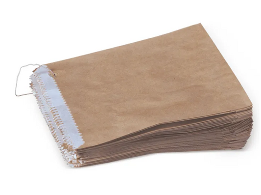 3 Long GPL Flat brown paper bags