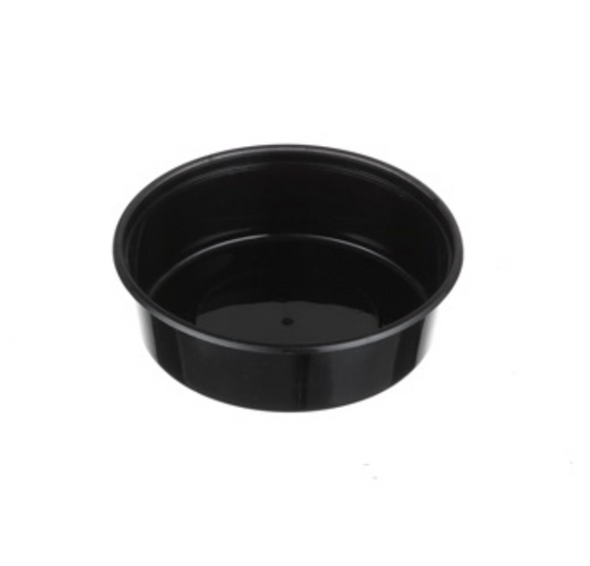 220mL Round Container – Black (RB 220B) – Carton of 1000